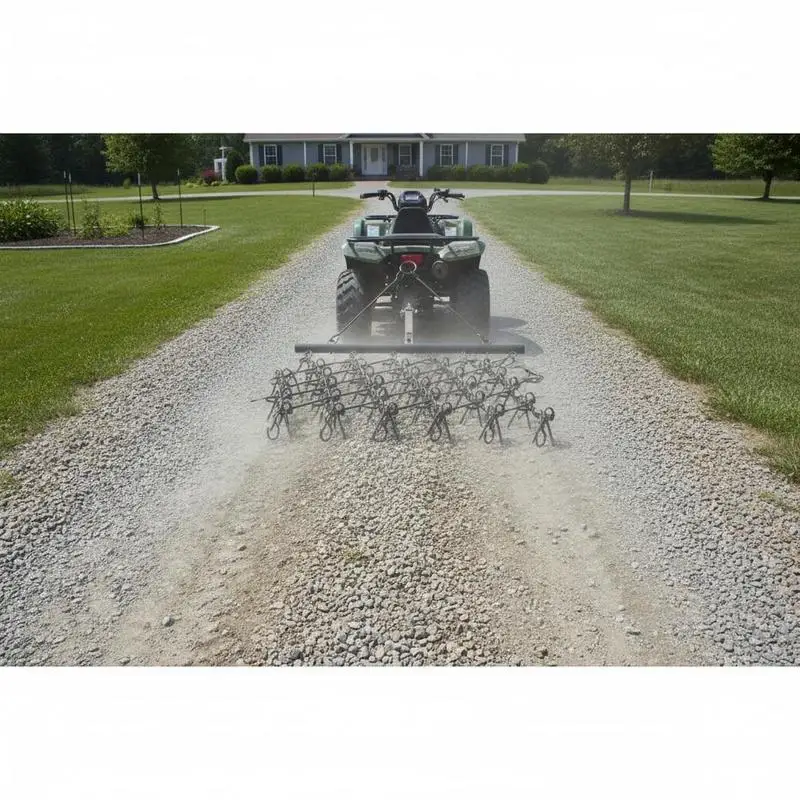 Herse traînée à chaîne 1780x1470 mm, niveleur de sentier en acier Q235 avec 60 dents acérées, pour nivellement de terrains, préparation du gazon, remorquable pour tracteur, VTT, UTV, allée de gravier, ferme