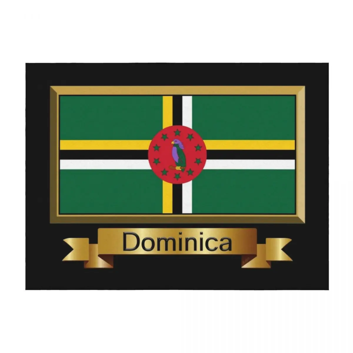 Dominica Flag Gifts, Stickers & Products - Named Throw Blanket Vintage Thermal Flannels Blankets