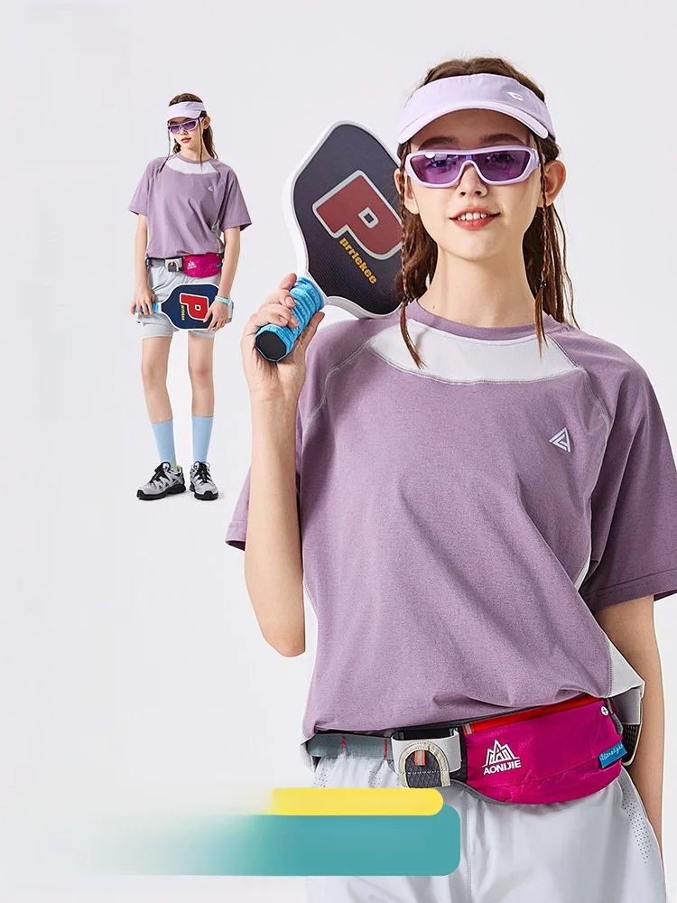 

LAZY DAY Outdoor Quick Dry Short Sleeve T-Shirt Unisex Summer Color Block Sweat Absorbent Loose Fit Sportswear Casual round Neck