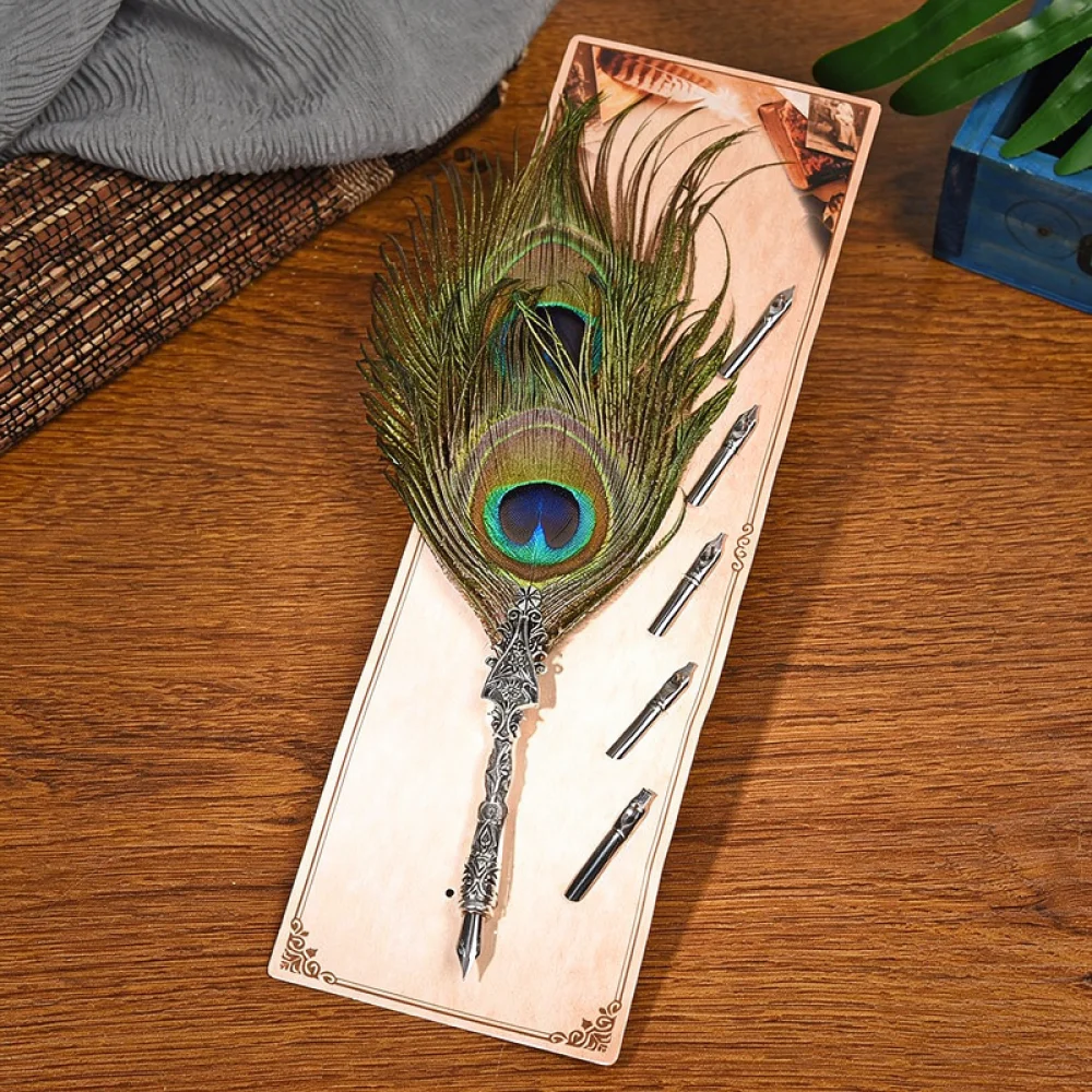 Classic European Style Feather Quill Pen Set Artistic Calligraphy Writing Tool Luxury Gift Box For Friends And Teachers