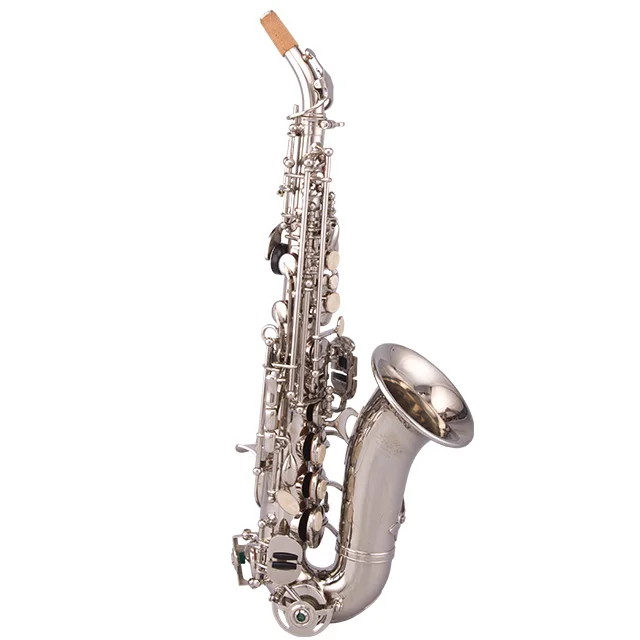 Music Instrument Curved Soprano Saxophone With Nickel Plated