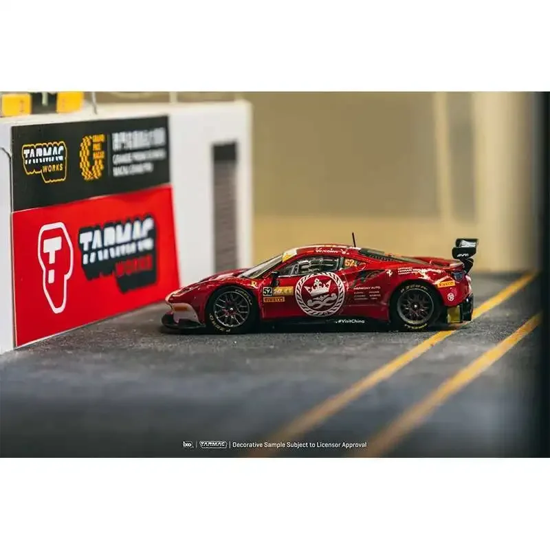Voorverkoop TW 1:64 Ferrari 488 GT3 Macau GT Cup FIA GT WK 2023 Diecast Auto Model Collectie Speelgoed Tarmac Werkt