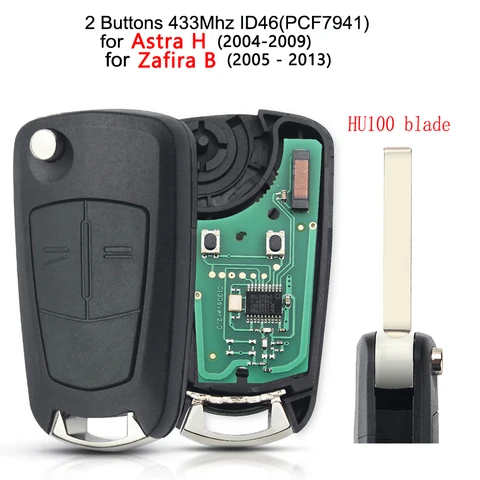 KEYYOU откидной дистанционный ключ от автомобиля 433 МГц для Opel/Vauxhall Astra H 2004-2009 Zafira B 2005-2013 Vectra C 2002-2008 Corsa D 2007-2012