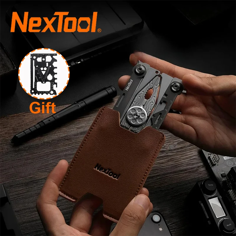 NexTool Silver Blade EDC Tool Card Size 14 In 1 Multi Tool Multi-function Thin Pliers Lightweight Multitool Gifts for Men