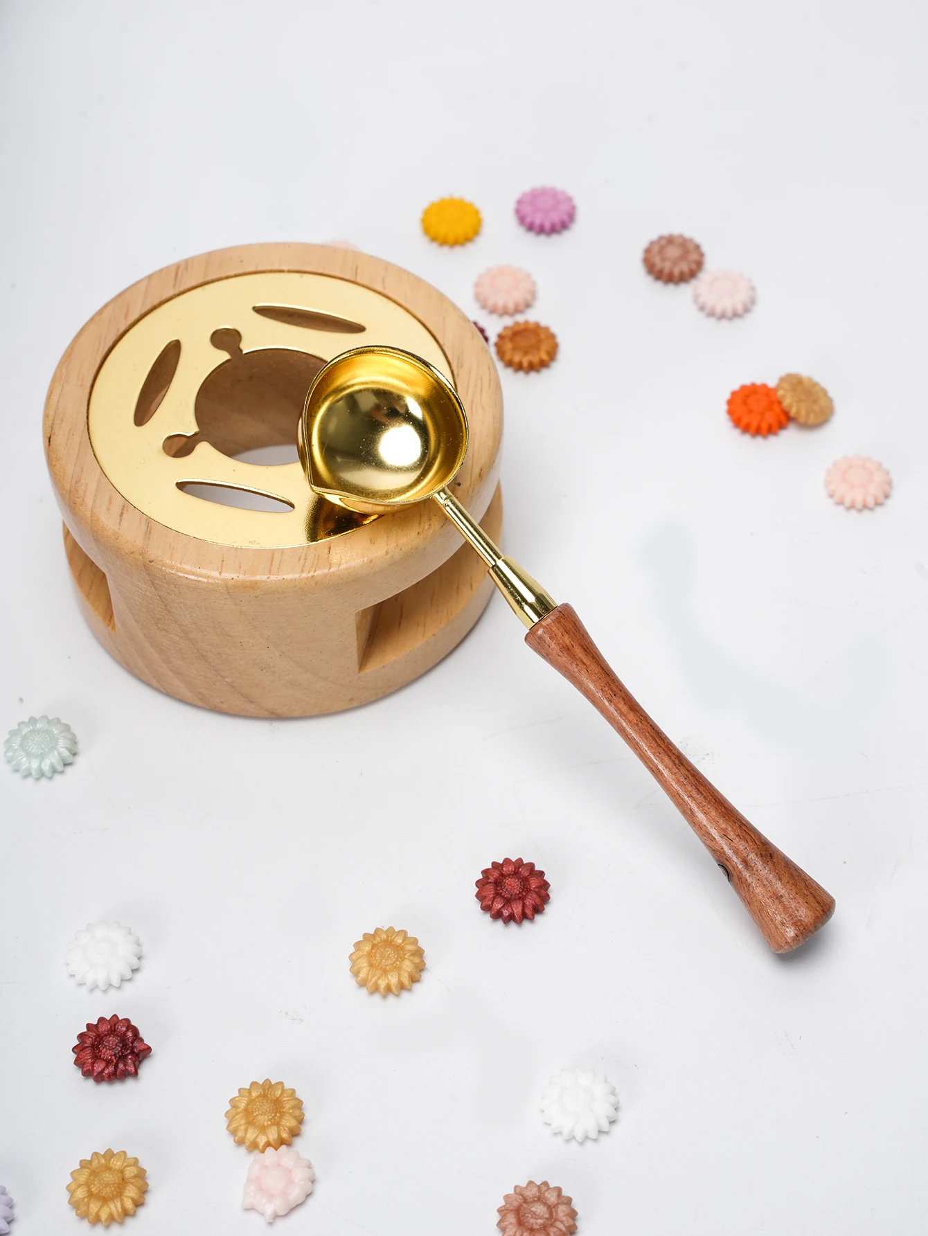 1 set Mum Mühür Seti Ahşap Mum - Wax Seal Stamp Set incelemesi ve fiyatı