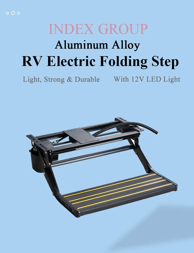 MG16 Electric Single Caravan Step High Tensile Aluminum Alloy And Carbon Steel RV Folding Step For Motorhome Body Parts
