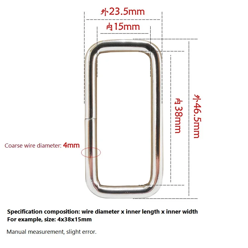 Iron Square Bag Buckle For Backpack Strap Bag Pets Collar DIY Accessories Leather Bag Strap Belt Webbing Dog Collar