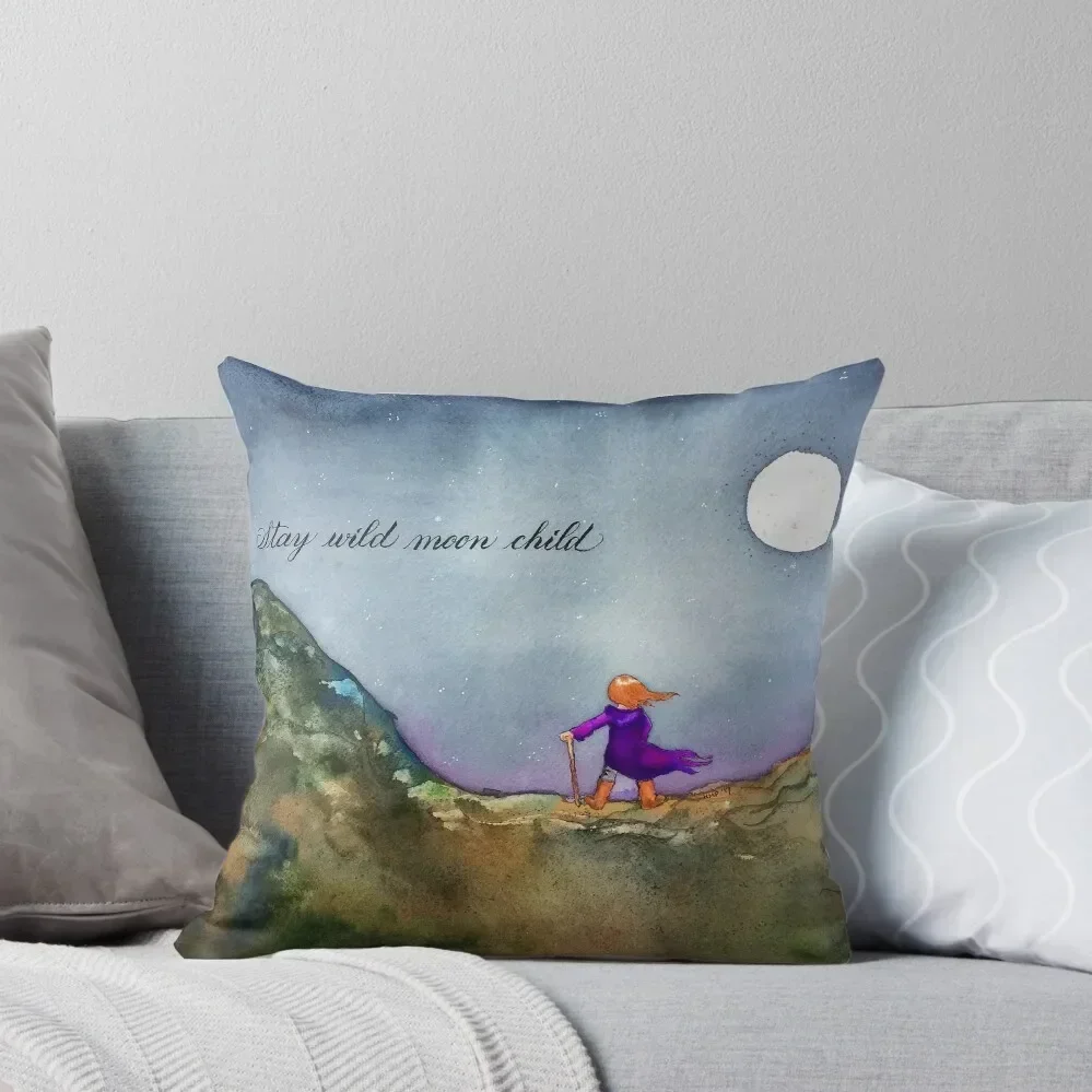 

Stay Wild Moon Child Throw Pillow Pillows Aesthetic Pillowcase Cushion Child pillow