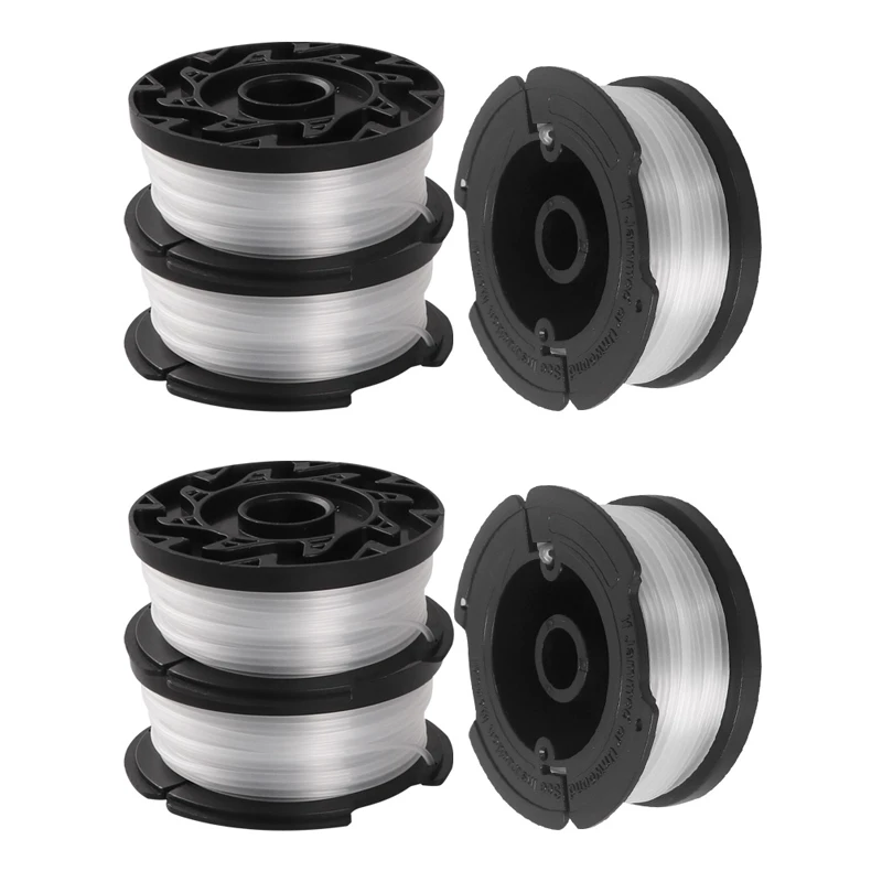 6 Pack Trimmer Replacement Spool For BLACK+DECKER AF-100-3ZP 30Ft 0.065 Inch Trimmer Line