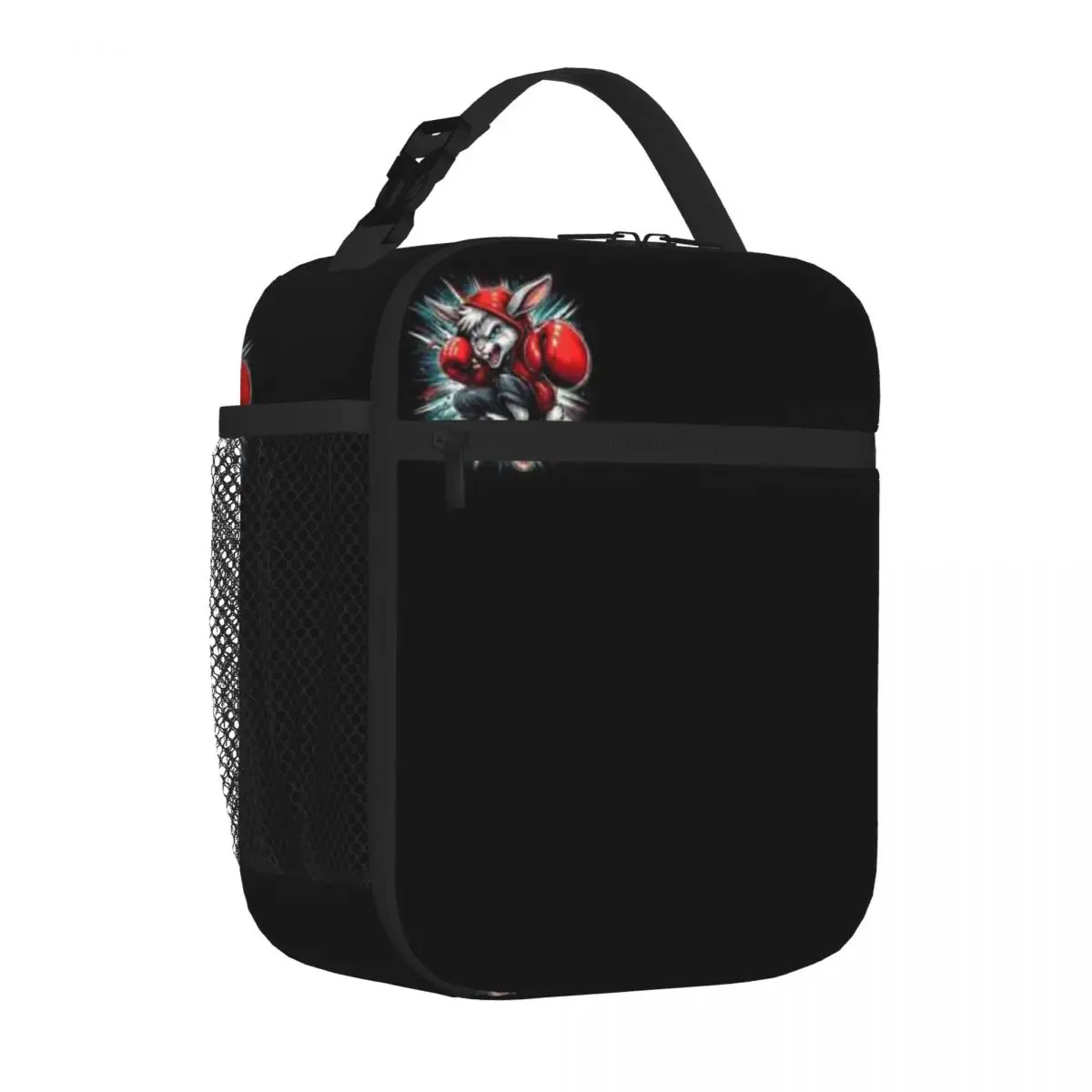 Bestselling Boxer Rabbit Funny Fighting Animal Design Nylon Texture Reusable Lunch Bag Office Break Cooler Tote