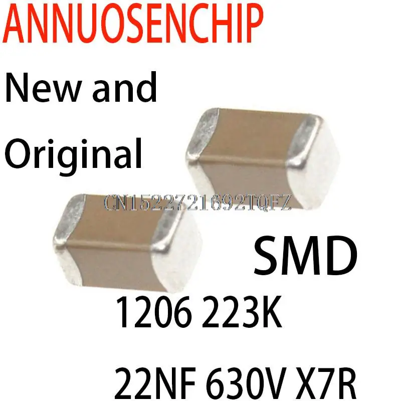 100PCS  New and Original  chip SMD Ceramic capacitor 1206 223K 22NF 630V X7R