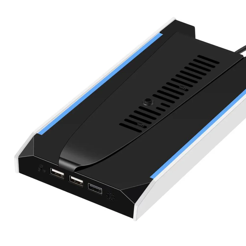 Charging Stand with Cooling Fan for PS5 PRO/for PS5 Slim Digital/Disc Console,Vertical Station Dual Controller with 8 RGB Lights