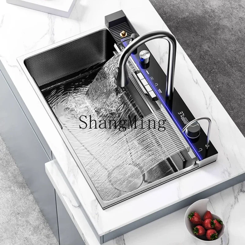 

SM new kitchen vegetable sink large single slot stainless steel sink hand thickened household vegetable sink