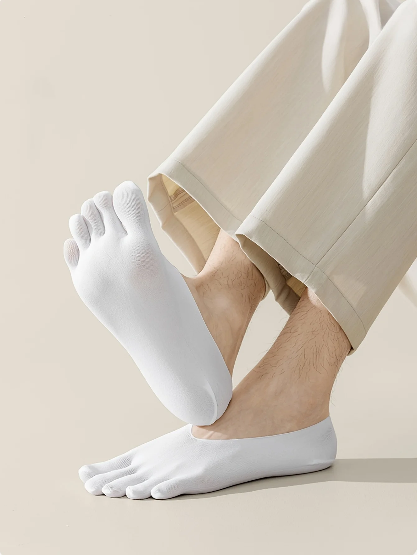 3/5 Paar Herren-Fünf-Zehen-Socken, Split-Toe-Socken, niedrig geschnittene, unsichtbare No-Show-Socken, rutschfeste Silikonsocken, dünne Socken für den Sommer – Detail 13