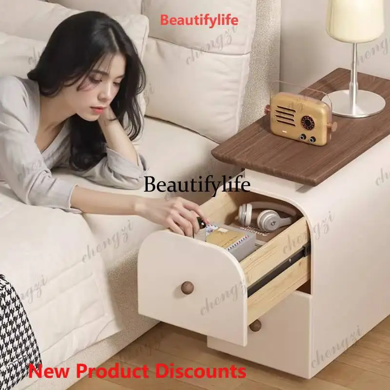 03 Small Narrow Nightstands Drawer White Classic Cute Antique Bedside Nightstands Bedroom Safe Storage Nachttisch Furniture Hom