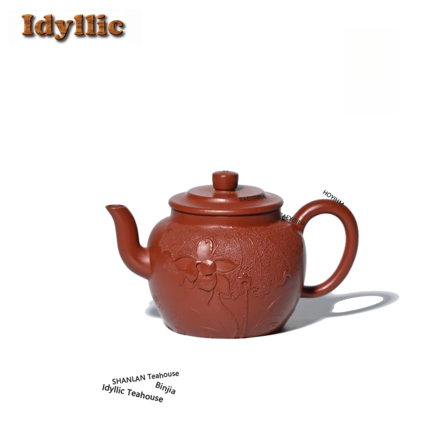 HOYIHM 140ml Exquisite Yixing Purple Clay Teapots Handmade Lotus Palace Lantern Pot Raw Ore Dahongpao Mud Kettle Zisha Tea Set