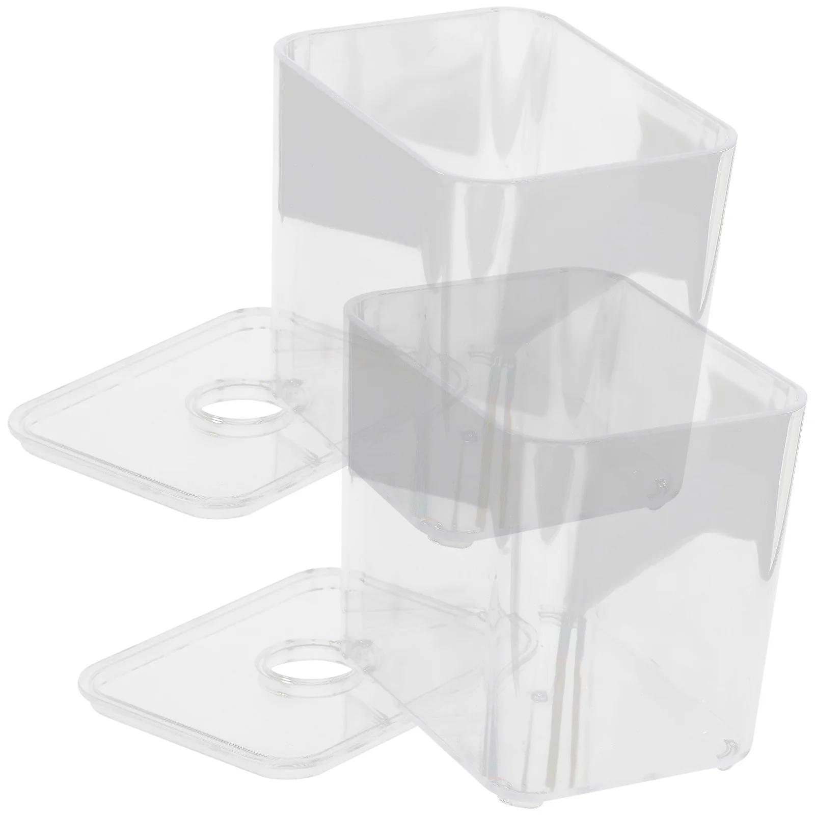 

2Pcs Cotton Swab Box Clear Storage Organizer Multipurpose Stackable Container for Cotton Pads Toothpicks Jewelry Home Bathroom