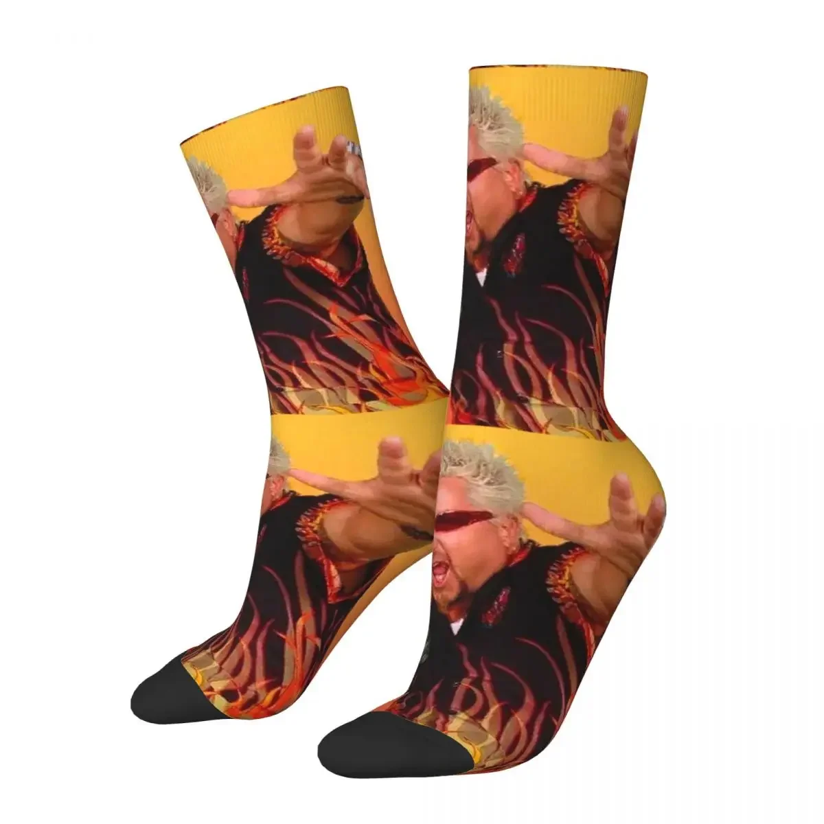 

Guy Fieri Socks Harajuku Sweat Absorbing Stockings All Season Long Socks Accessories for Man's Woman's Birthday Present