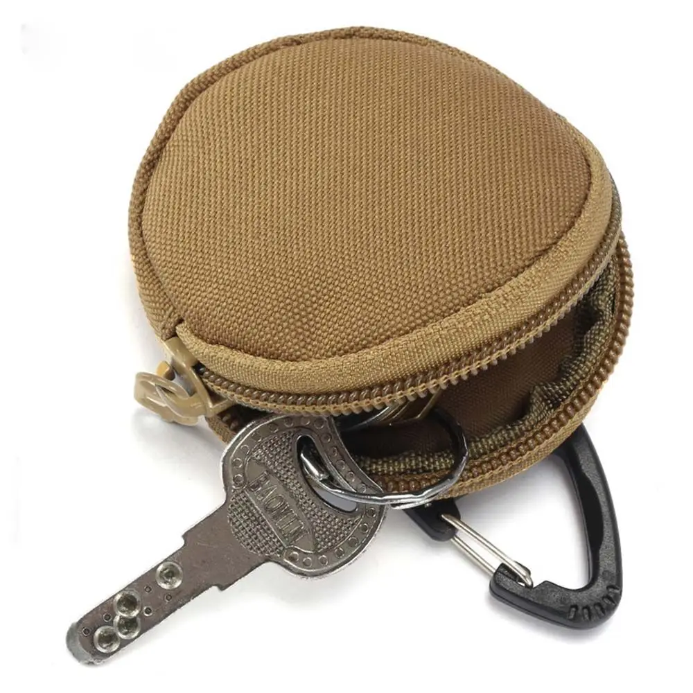 Portable Zipper Travel Men Card Pouch Outdoor Round shape Money Pack Men Wallet Key Card Holder Mini Coin Purse