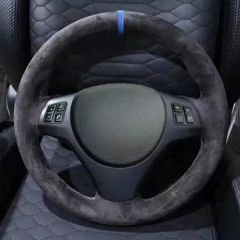 Customized Car Steering Wheel Braid Cover For BMW E81 E90 Pack M Sport M3 E91 E92 E93 E87 E82 E88 X1 E84 Soft Suede Leather