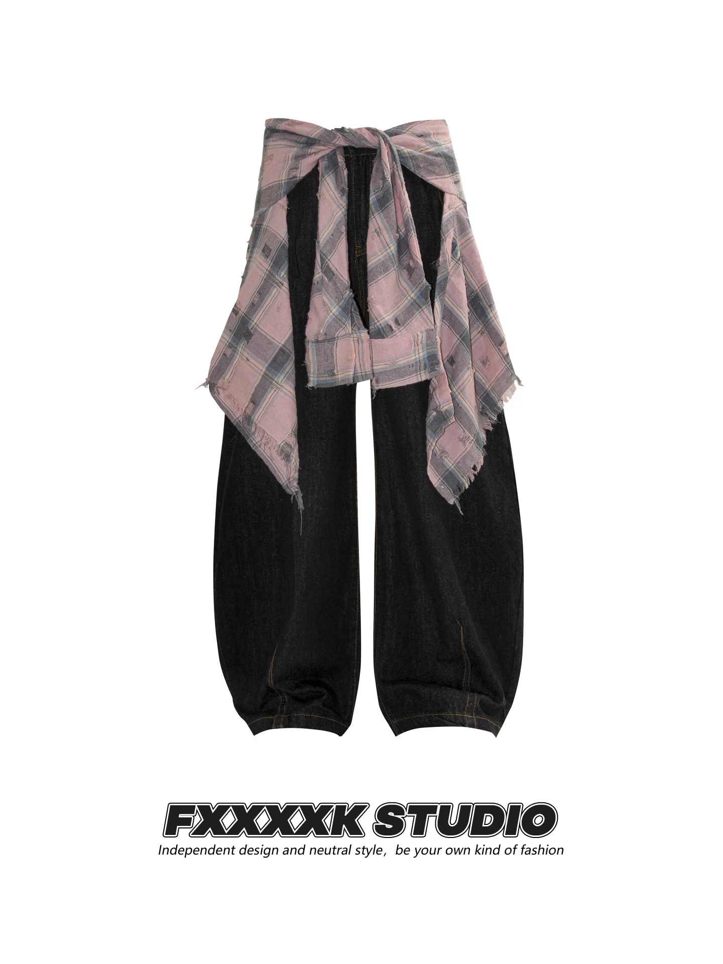 

Джинсы FXK Original Knife, унисекс, в стиле High Street, с имитацией дыр, съемными вставками, свободные повседневные брюки