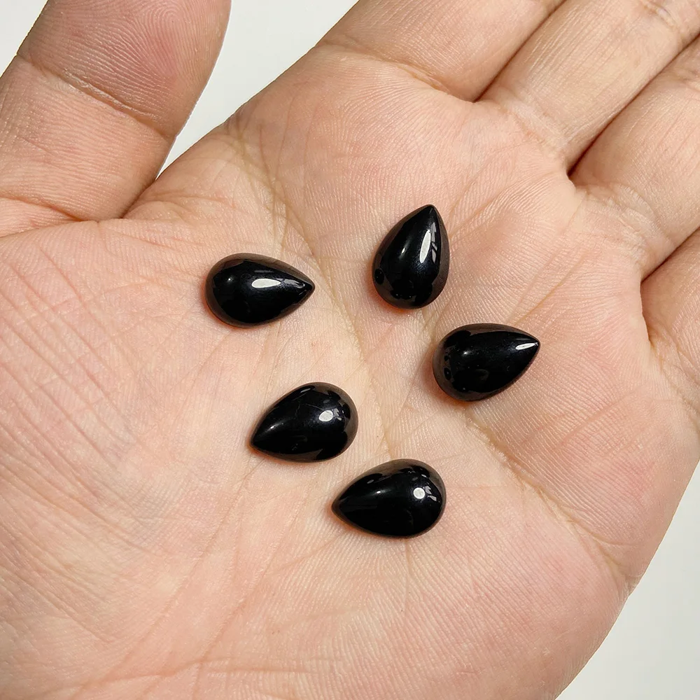 Wholesale 10pcs Natural Stone Cabochon Flat Patch Waterdrop Amethysts Cabochon For Making Ring Earring Brooches DIY Accessori