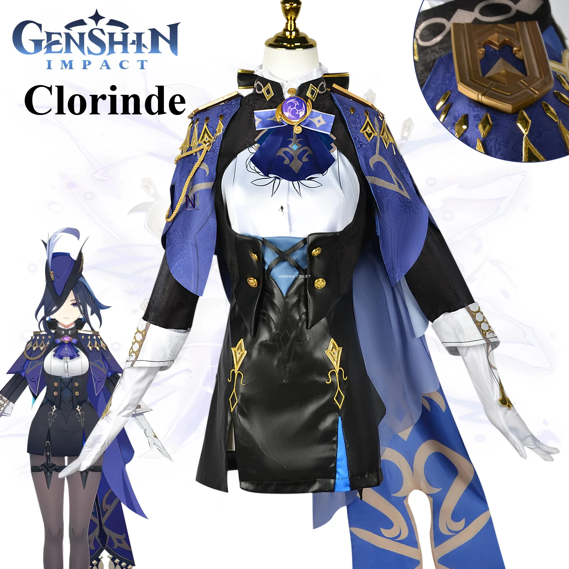 

Genshin Impact Clorinde Cosplay Costume Fontaine Roleplay Full Set High Quality Anime Game Outfit for Fans Halloween Party Event