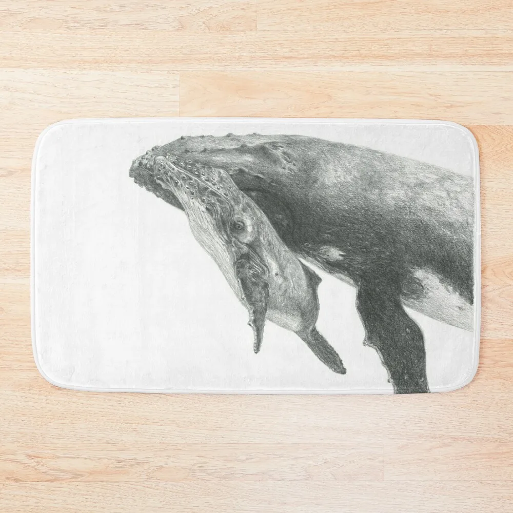 

Whale and calf Bath Mat Carpet In The Living Room Anti-Slip Carpet Rooms Bathroom Deco Mat