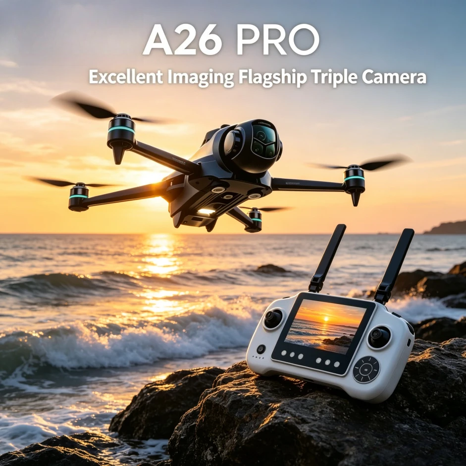 Original A26Pro Foldable RC Drone 8K HD 4K Dual Camera 5G WIFI FPV Brushless Obstacle Avoidance Professional Aerial Quadcopter