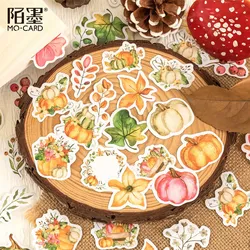 46 Pcs/box Cute Fall Stickers Scrapbooks Laptop Harvest Stickers Thanksgiving Pumpkin Stickers For Scrapbook Journal Art Craft