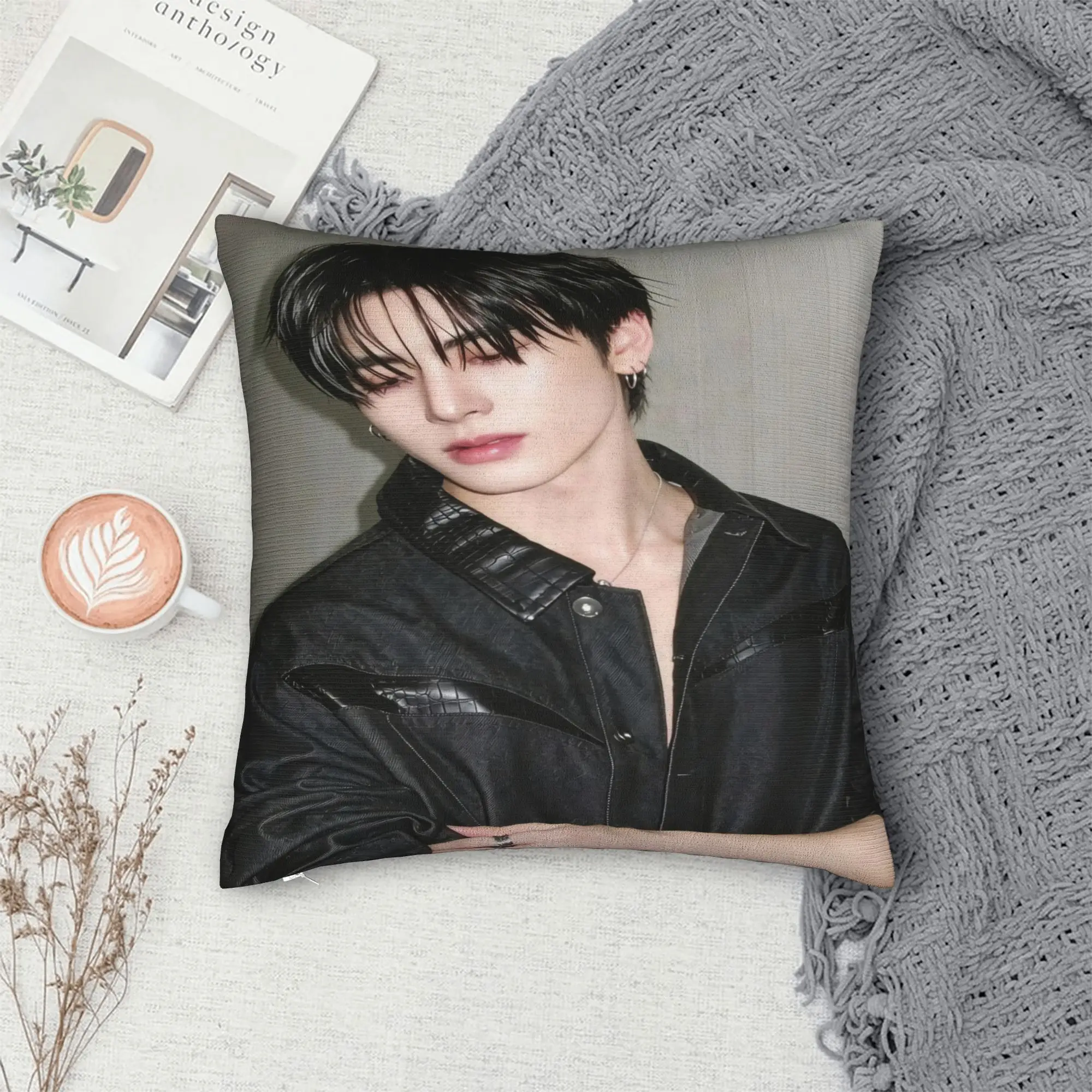 JASP.ER Group Pillow Cover  Novelty Pillow Case For Living Room Sofa Custom Pillowcases Birthday Present