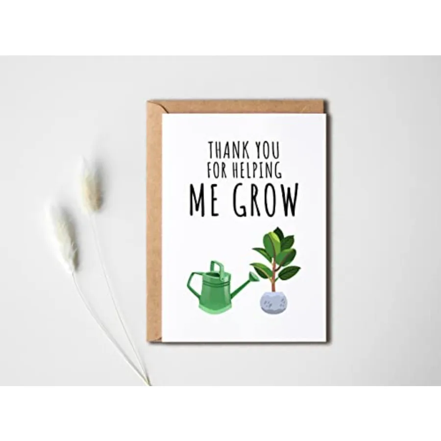 Thank You Appreciation Gift To Favorite Teacher Thank You For Helping Me Grow Teacher Appreciation Card Card For Mentor Card Fo