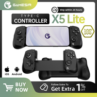 GameSir X5 Lite Type-C Android Ios Mobile Gaming Controller Mando para Móvil Gamepad Movable Type-C Port Swappable Silicone Pad