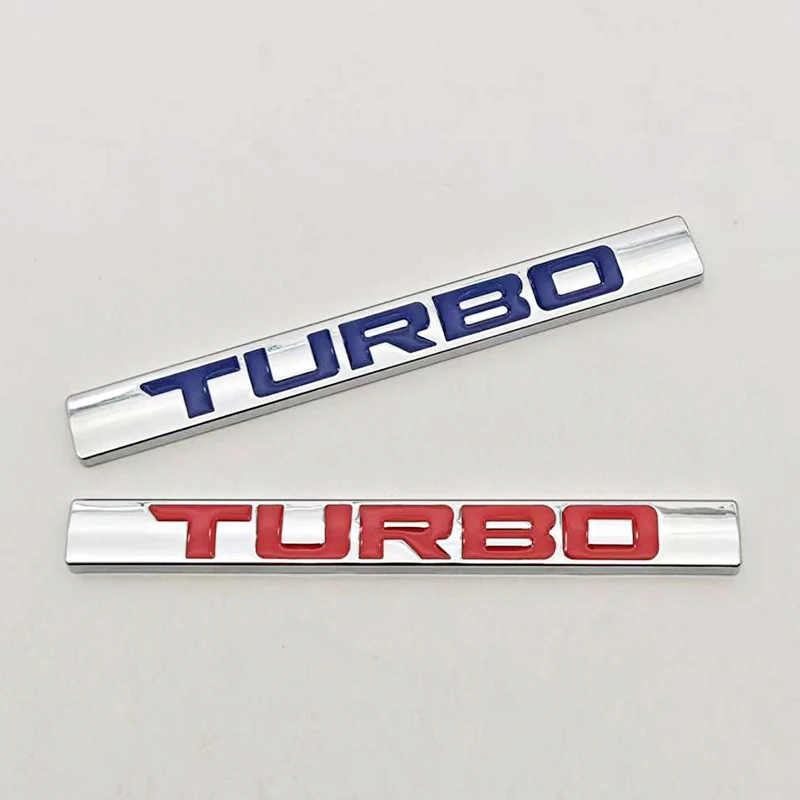 3D Metal Car Letters Logo Turbo Emblem Car Rear Trunk Sticker Fender Side Turbo Badge for Honda Hyundai Toyota Nissan Mazda
