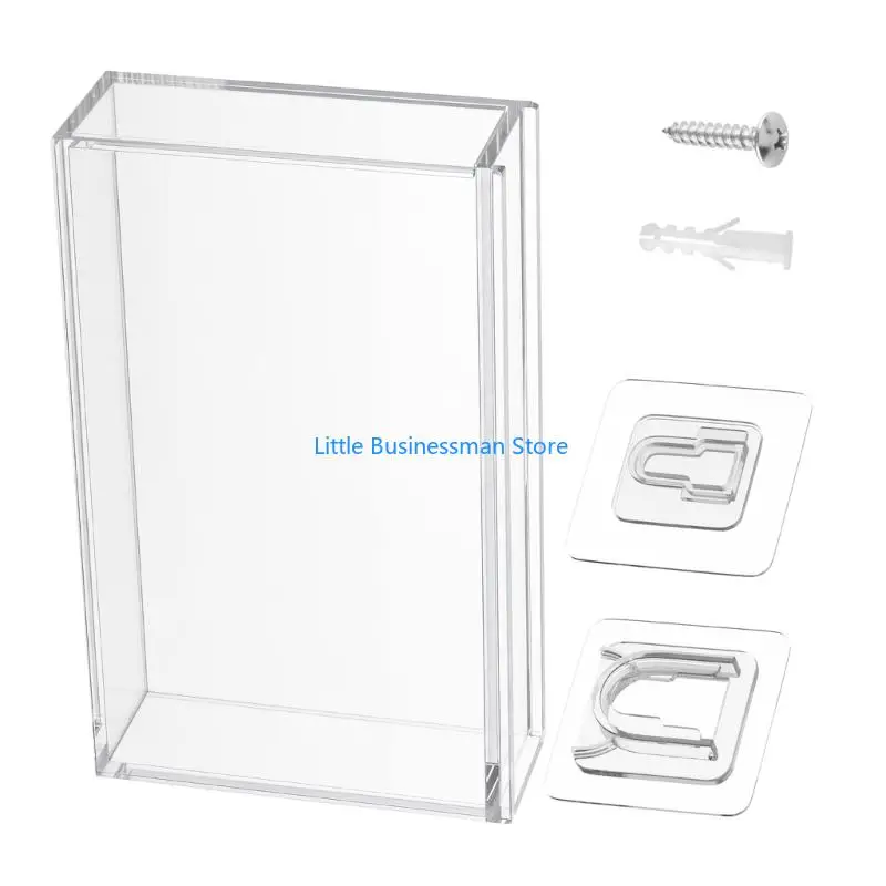 Acrylic Handheld Display Box with Wall Mount Accessories, Clear Dust Cover Case for Shelf Display, Desk Storage, and Collection