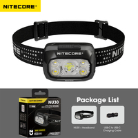 NITECORE NU30 Headlight 500 Lumens USB-C Rechargeable Headlamp Triple Output Lantern Head Lamp Bulit-in Battery Work Flashlight