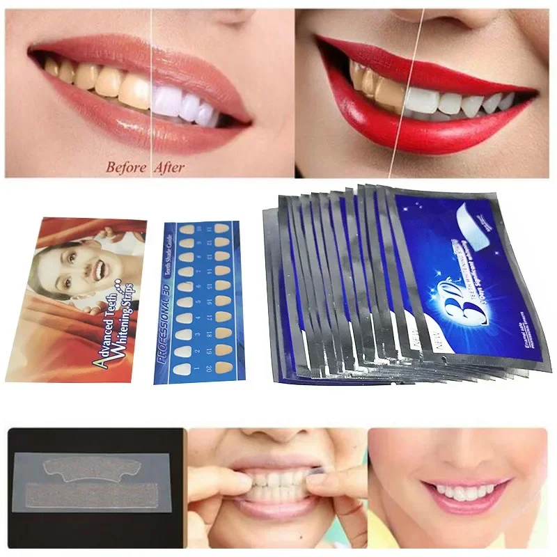 Teeth Whitening Strips Teeth Cleaning Gel Bleaching Tape Tooth Whitener Oral Care Dental Hygiene Bright-Strip