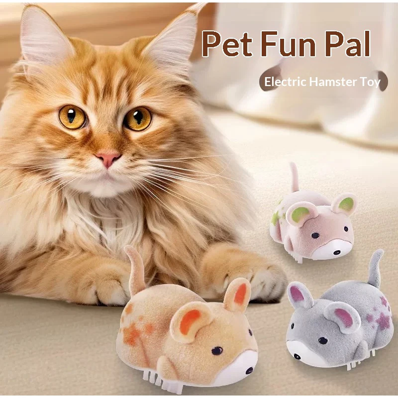 Jouet pour chat : Hamster électrique interactif pour l'auto-entretenissement et le soulagement de l'ennui, outil d'exercice sportif pour chat, émet des sons pour attirer l'attention
