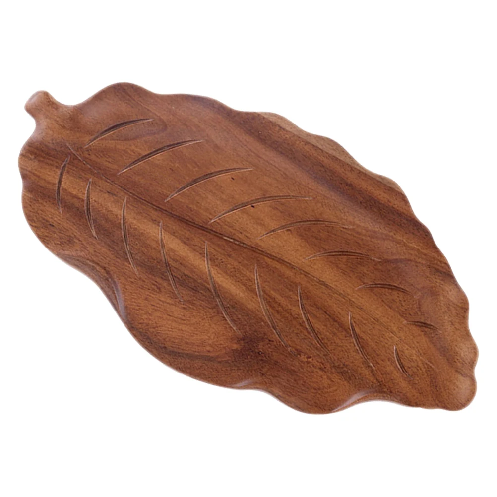 

Solid Wood Leaf Tray Household Bread Fruit Serving Coffee Table Snack Trays Natural Rustic Decor Appetizer Pizza Cheese