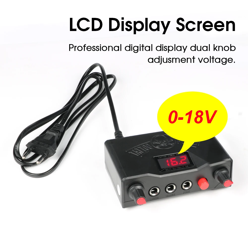 Professional Digital LCD Tattoo Power Supply Kits With Foot Pedal Tattoo Supplies And Accessories For Rotary & Coil Tattoo Gun