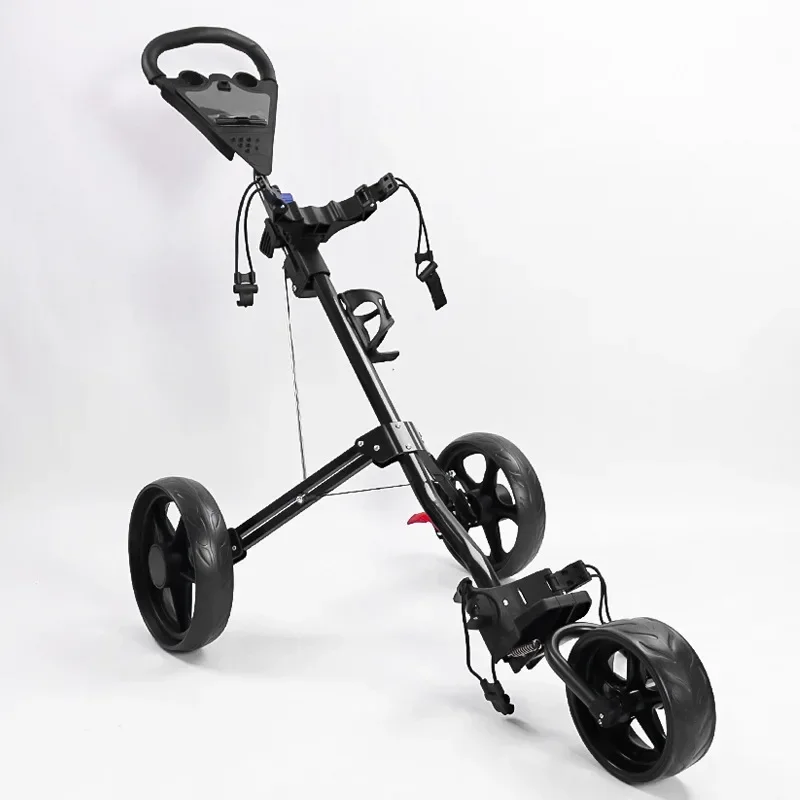 Hot Selling Lightweight Aluminum Golf Hand Push Trolley Golf Cart Trolley 3 Wheels Golf Push Cart