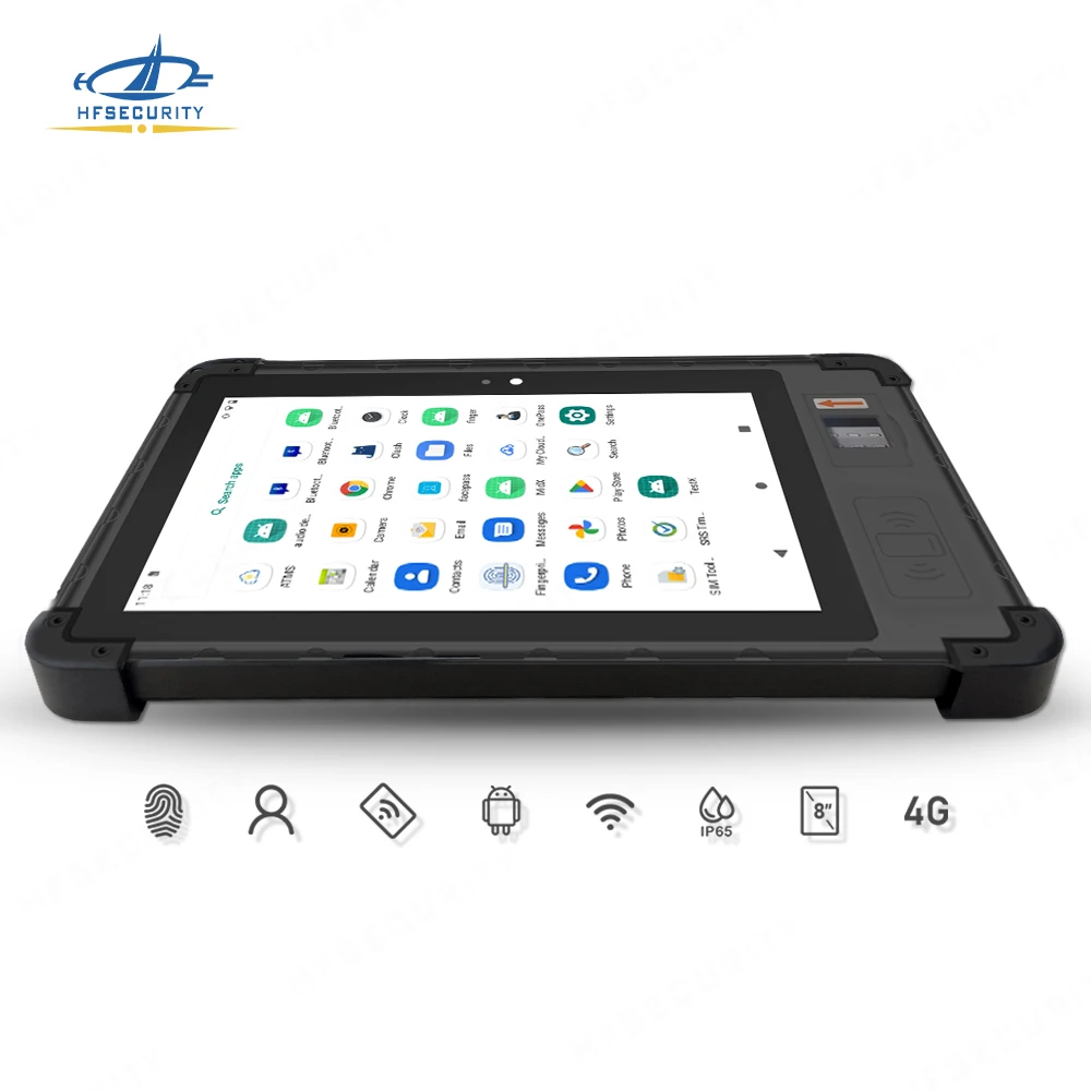 HFSecurity FP08 Free SDK and API Iris Rugged Tablet Live Detection Time Recording Smart Handheld Tablet Android for Employee