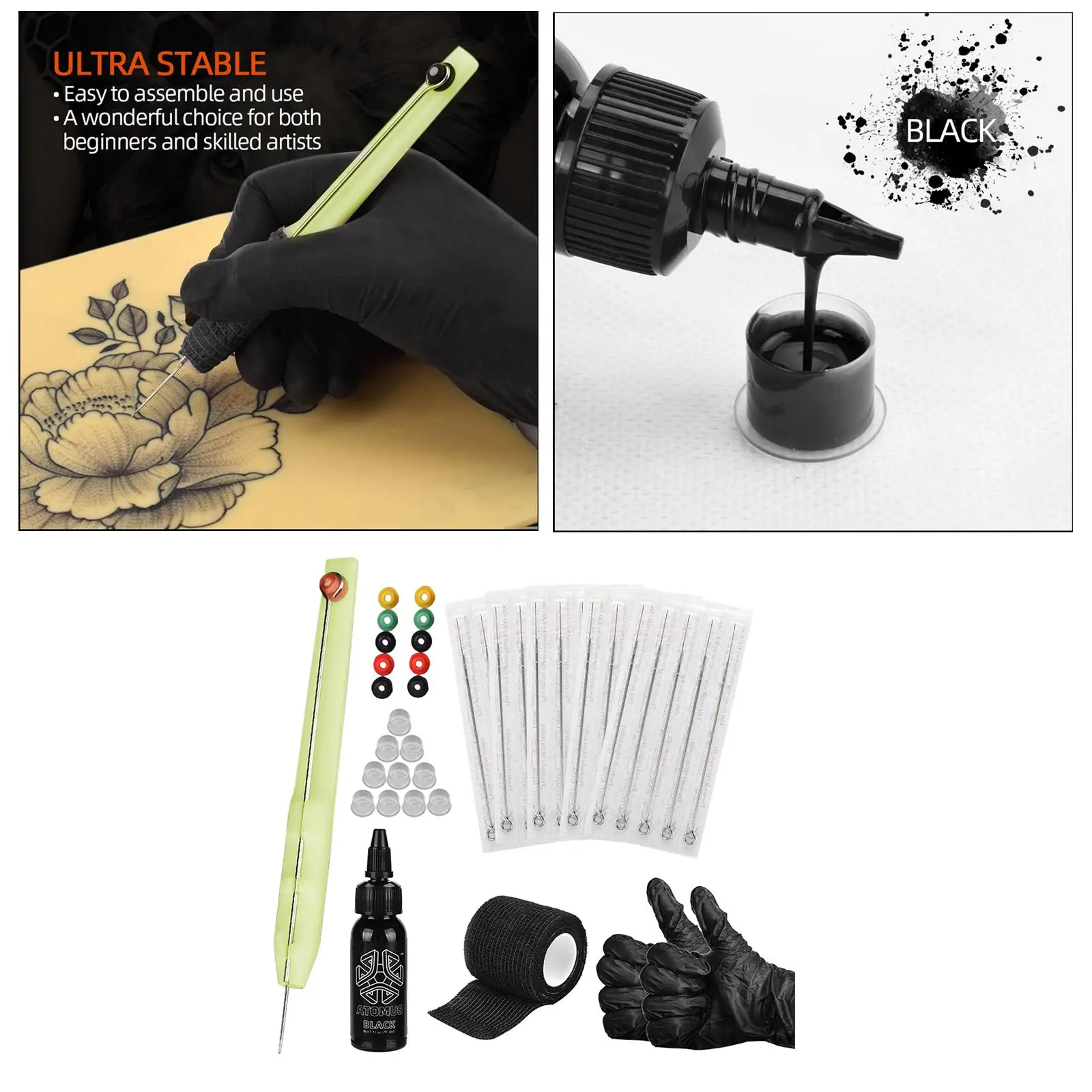 Saubere Hand Poke Pen und Stick liefert Kit Verband Ösen DIY.