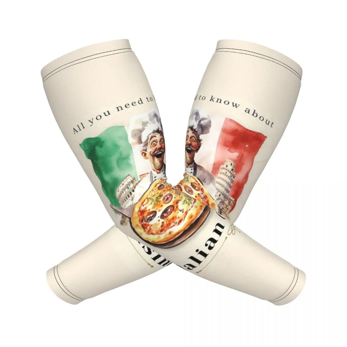 Итальянский флаг, пицца, рукава для мужчин и женщин, защита от солнца и ультрафиолета, татуировка, спортивное охлаждение, езда на велосипеде