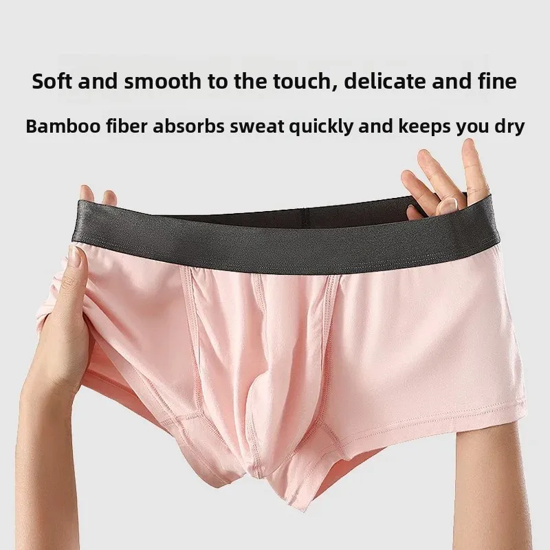 Mens Bamboo Fibers Fly Front Separate Pouch Underwear Dual Pouch Trunks Bulge Enhancing Breathable Comfortabl Athletic Quick Dry