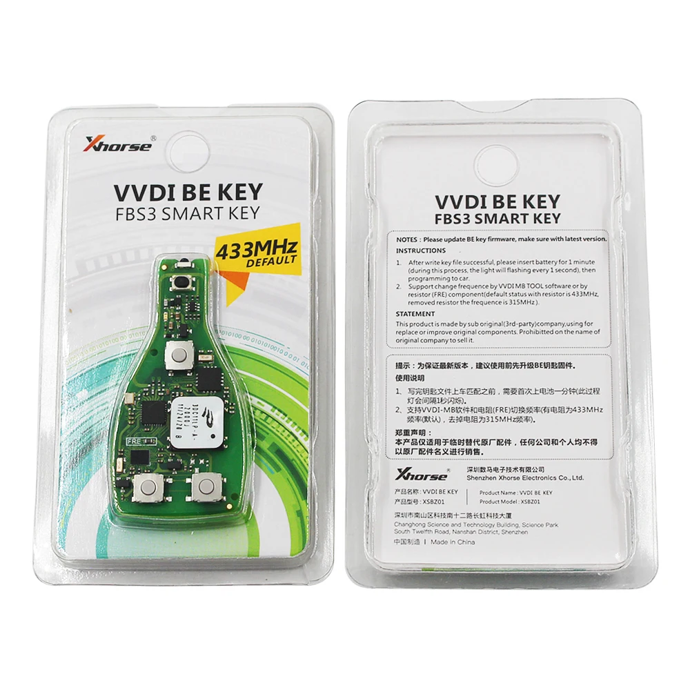 Xhorse Keyless Go FBS3 VVDI BE Smart Key 3/4 Button 315mhz 433mhz One Button Start for MB W204 W207 W212 W164 W166 W221 CLK