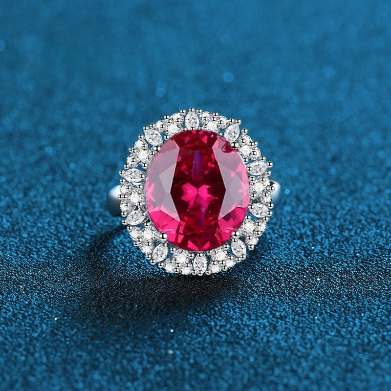 

PT950 платиновый искусственный культивированный драгоценный камень, синий голубь, кроваво-красное золото, желтое женское кольцо, кольцо с бриллиантом, 10 карат