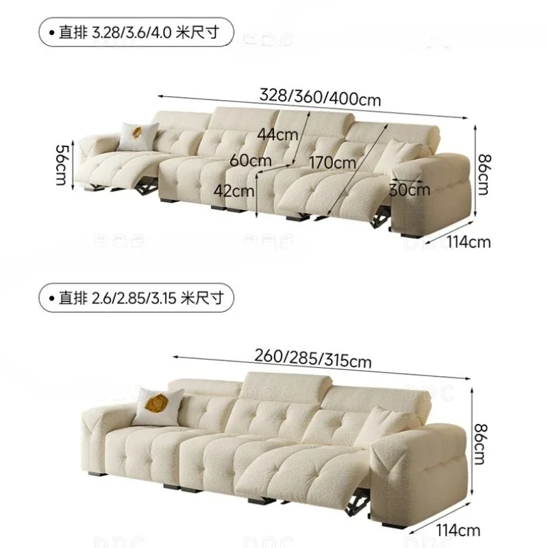 C  Wind Zero Wall Telescopic Adjustable Electric Function Cotton Linen Sofa