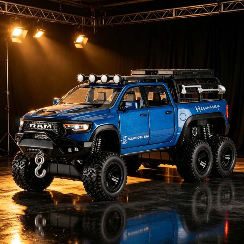 

1:32 Mammoth Raptor F150 Alloy Model Car Toy Sound Light Diecast Metal Pull Back Off-road Pickup Models Collection Gifts