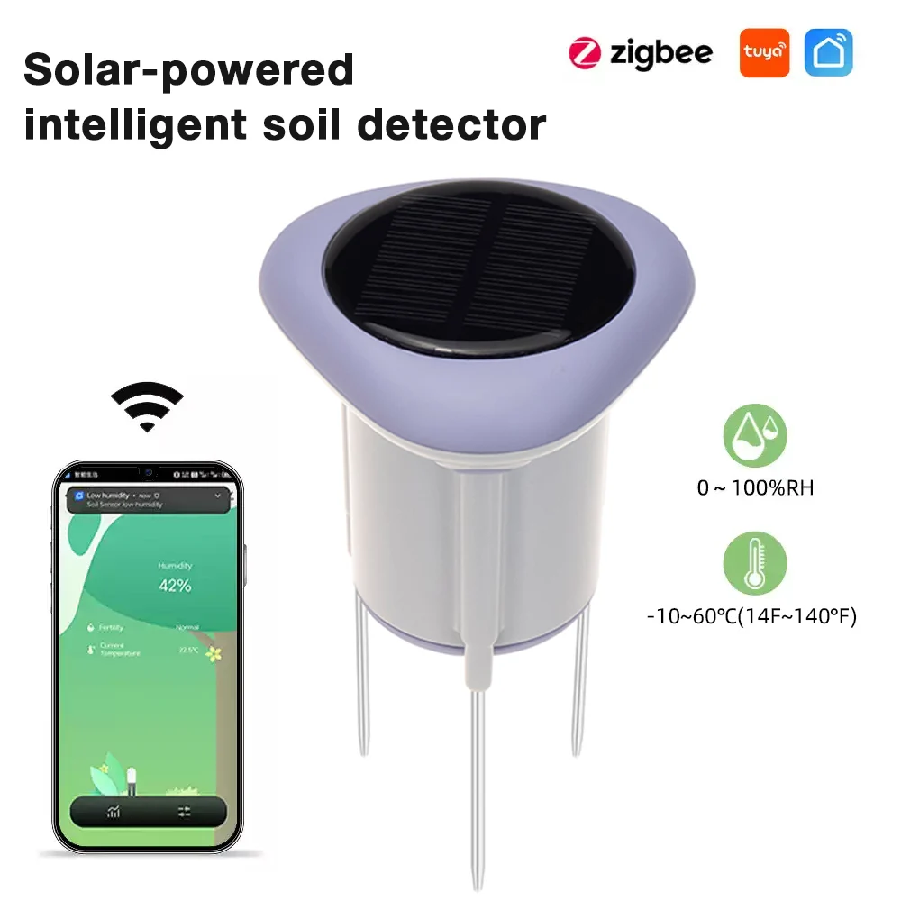 

Tuya ZigBee солнечный датчик температуры и влажности почвы умный детектор почвы цветок растение термогигрометр почвы для садовой теплицы
